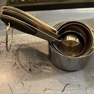 Stainless Steel Measuring Cups with Black Handles